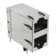 2xRJ45 aljzat +transzf. 1000 Base-T THT vízsz. árnyékolt LED G/Y-G/Y