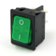 Vypínač kolébkový 1-0 DPST 10(4)A 250V černý/zelený podsvícený F6,3 - O