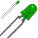 LED 3mm Green 568nm 2mcd/2mA 40°